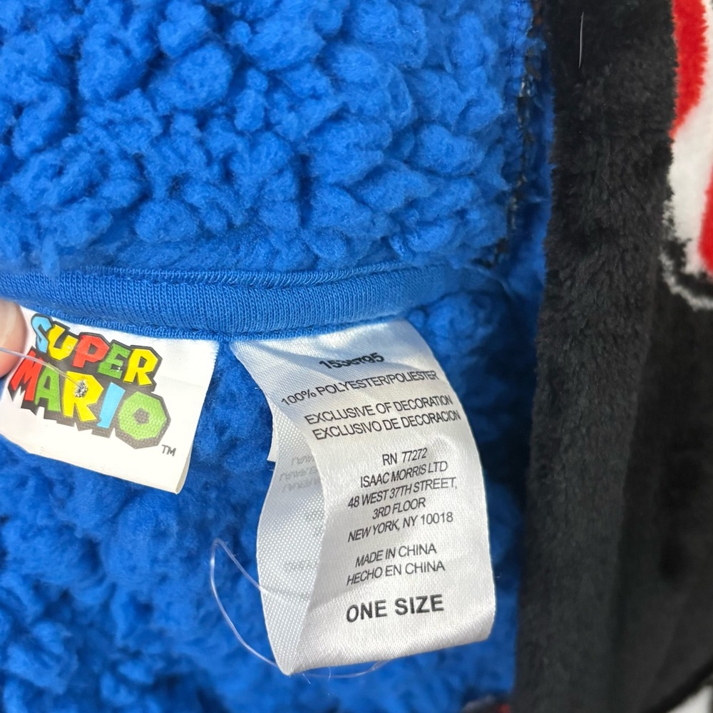 Mario Kids Oversized Hoodie One size black yoshi luigi toad cl - Picture 3 of 3